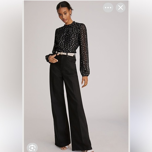 Ag Adriano Goldschmied Denim - Ag Adriano Goldschmied Black Ultra High Rise Wide leg DEVEN Jeans